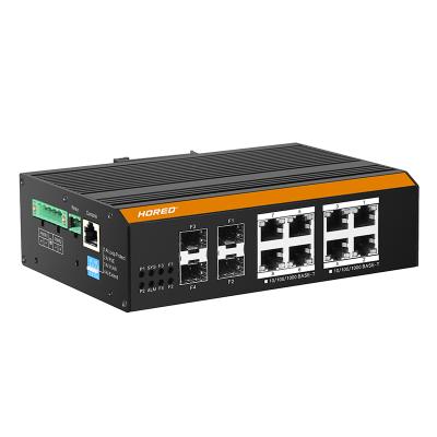 China Good Return Factory Directly Supply 4 Port 1000M SFP + Gigabit Rail 8 Port 10/100/1000M DIN Managed Industrial Switch IS108GS-4F for sale