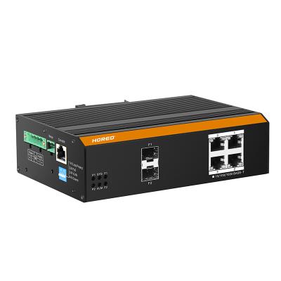 China POE Wide Range Industrial Switch 4 Port Gigabit POE+2 Port Gigabit Uplink POE Switches for sale