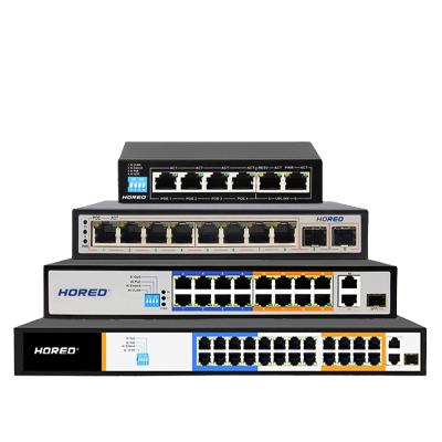 China Factory 6 8 16 24 Port POE Hored Fengrunda Ethernet Over Power POE Network Switches For CCTV And Access Point System à venda