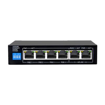 China POE OEM 4 Port Gigabit CCTV Network Ethernet PoE Switch 52V 10/100/1000M For Hikvision IP Camera for sale