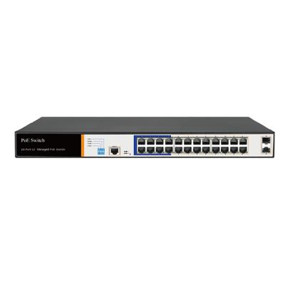 China LACP 24 Giga Ports 1000 Mbps Power Over Ethernet Network Switches For IP Camera for sale