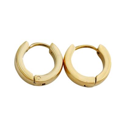 China Trendy minimalist fashion jewelry earring stainless steel circle earring 18K gold plated earrings for women for sale