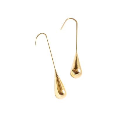 China Trendy Trendy Stainless Steel Jewelry Earring Hook Earring 18K Gold Plated Hook Earrings For Women for sale