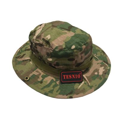 China Tesnio Multicam Camouflage Cute Bucket Hat Checked Military Sun Outdoor Fishing Hats for sale