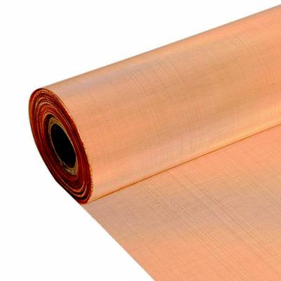 China Cost Effective EMI And EMF Resistance High Shielding Twill Weave Red Pure Copper Mesh Roll for sale