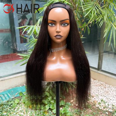 China Swiss Lace 150% 180% Density Virgin Brazilian No Lace U Part Wig Hair For Black Women, Wholesale 100% Raw Indian Hair U Part for sale