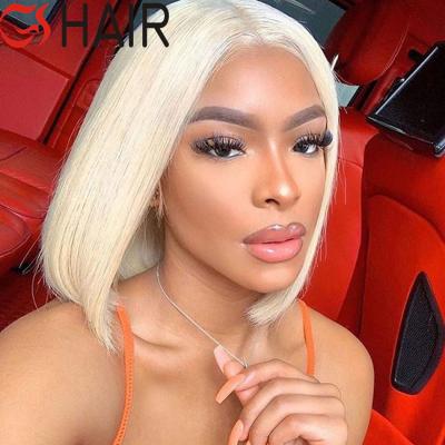 China Bob Cheap Blonde Bob Lace Front Human Hair Wig,Wholesale 613 Blonde Wig,Hd Quality Blonde Wavy Bob Wig for sale