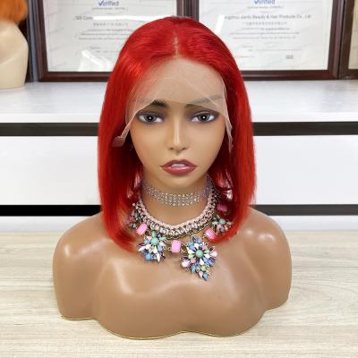 China New Arrival Cheap Price Straight Short Red Lace Human Wig,Brazilian Human Hair Wigs Honey Blonde Honey Blonde Lead Wig for sale