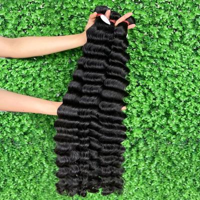 China Cheap Deep Wave Grade 8a Brazilian Deep Wave Hair Bundles, Colored Real Hair Bundles, Virgin Brazilian Hair Weaves for sale