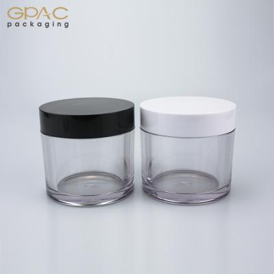 China Disc Coating + Lid Cosmetic 100g PETG Plastic Container Clear Powder Jar for sale