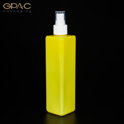 China BEAUTY PACKAGING 300ml Square PET Plastic Fine Mist Spray Bottle Thread 24/410 for sale