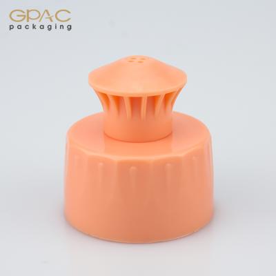 China Non Spill Plastic Push-Pull Cap With 4 Holes For Water Bottle 28/410 for sale