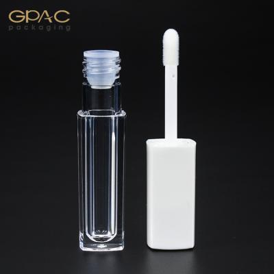 China Empty Transparent Rectangular Cosmetics 2.5ml Square Llip Gloss Tube Container For Liquid Lipstick for sale