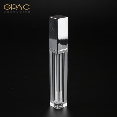 China Cosmetics Square Vintage Silver Matte Lip Gloss Liquid Lip Gloss Tube for sale