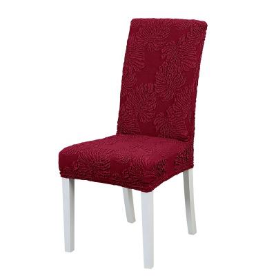 China New Design Wedding Elastic Jacquard Chair Cover Red Fabric Dining Chair Covers Set Elastic Streatchable Chair Cover for sale