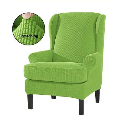 China 100% Checked High Elasticity Polyester Slip Covers Small Wingback Chair With Arm Recliner Chair Covers Sofa Slipcover for sale