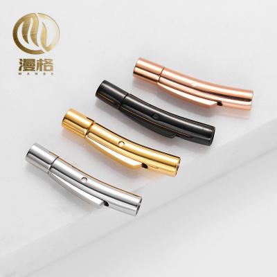 China Wholesale Stainless Steel Bracelet Buckle Jewelry Clasp 3mm 4mm Leather Bangle Jewelry Production New for sale