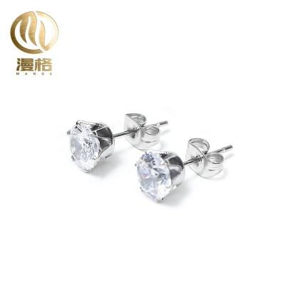 China New CLASSIC round zircon earrings for women can be customized in other colors for sale