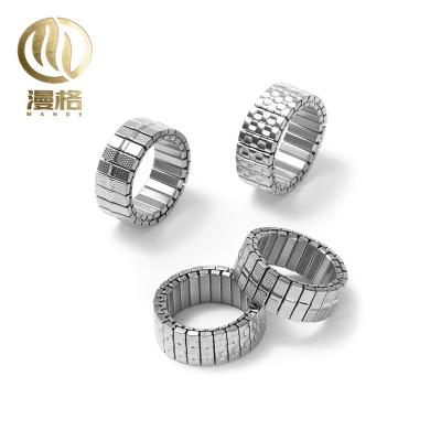 China FASHIONABLE Elastic Elastic Ring Jewelry Stainless Steel Fashion Adjustable Ring for sale