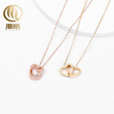 China CLASSIC Double Heart Initial Reliable Necklace Manufacturer China High Standard Stainless Steel for sale