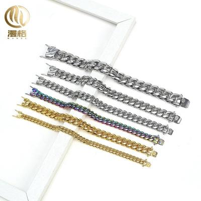 China Factory wholesale FASHIONABLE spot stainless steel bangle hip hop cuban bangle a variety of features for sale