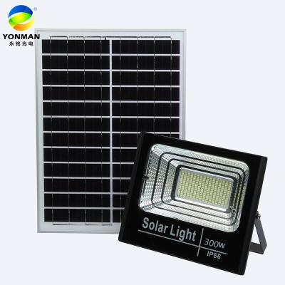 China OUTDOOR GATE 300W ip66 outdoor solar panel whit remote control solar garden flood light for sale