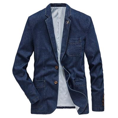 China New Men's Tall Jacket Men's Denim Suit Jacket Style Modern Denim Jacket Windproof for sale