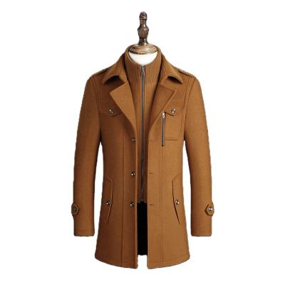 China Anti-wrinkle Newly Designed Single Breasted Winter Wool Coat Slim Fit Long Breasted Men's Coat for sale