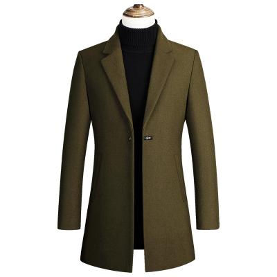 China Anti-wrinkle the latest design of the wool coat thin version of the winter single breasted long coat for men for sale