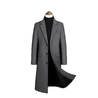 China Custom Men's Cashmere Long Winter Warm Anorak OEM ODM Anti-wrinkle Woolen Coat Luxury Worsted Coat Men's Worsted Coat for sale