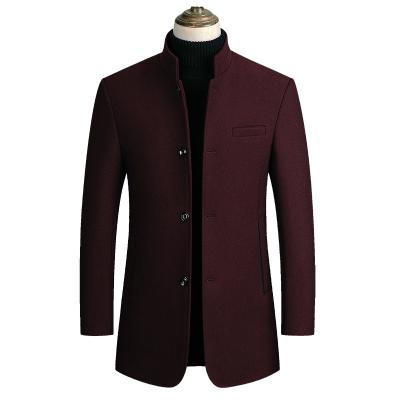 China Anti-wrinkle Winter Men's Slim Woolen Coat High Quality Warm Men's Long Suit Coat for sale