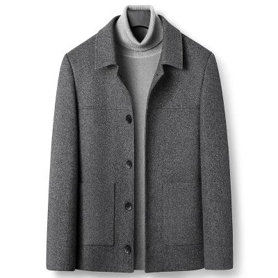 China New Woolen Anti-wrinkle Coat Double Sided Men Long Medium Silk Lined Wool Thickened Coat for sale