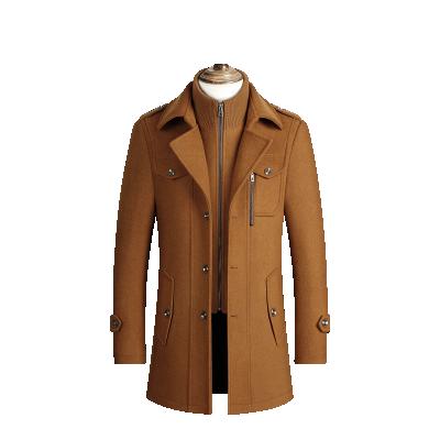 China Anti-Wrinkle Drop Shipping Newly Designed Winter Wool Coat Solid Slim Fit Long Breasted Men's Single Breasted Coat for sale