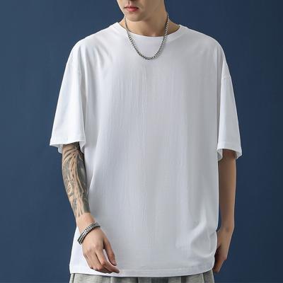 China Fashion Men's Fashion Short Sleeve T-Shirts Breathable 100% Cotton Fancy Short Sleeve 200 Grams Classic 2021 Drop Shoulder Oversized T-Shirt For Men for sale