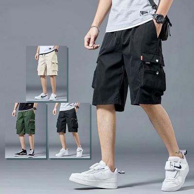 China Masheng Wholesale 2021 New Men's Breathable Cargo Shorts Hip Hop Style Knee Length Elastic Waist Men Shorts With Pockets for sale