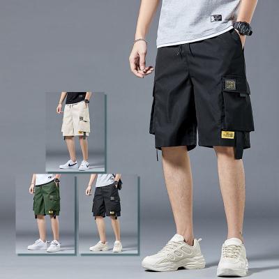 China Breathable Masheng 2021 Wholesale Summer Streetwear Shorts Knee-Length Polyester Khaki Fashion Loose Men's Style 3XL Hip Hop Shorts for sale