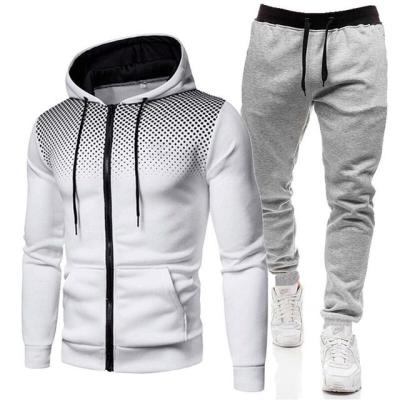 China 2021 Hot Selling Breathable Mens 3XL Amazon Hooded Sweatsuit 2021 Autumn Tracksuit With Full Zipper Sleeve Stitch Print Tops Mens Joggers Suit Set for sale