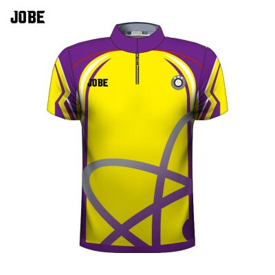 China Quick Dry Custom Sublimated 1/4 Zipper Collar Team Bowling Shirt for sale