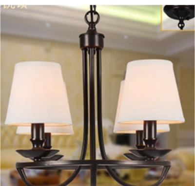 China Customized Fabric Cover E27 Bulb 4 Light Chandelier for Dinning Room for sale