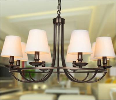 China Living Room Contemporary White Wrought Iron Chandelier 8 Bulbs Custom for sale