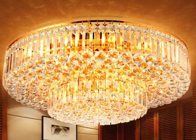 China Contemporary 2 Layers Crystal Ceiling Lights Remote Control 110-130V for sale