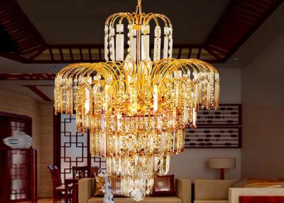 China Corrente de cristal luxuosa L 350mm da lâmpada D420*H560* do candelabro da madressilva da árvore do ouro à venda