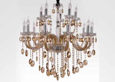 China Luxury Art Glass Modern Large Hotel Chandeliers with Electroplated Cognac 1500W for sale