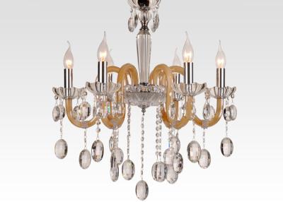 China White Amber Hanging Modern Glass Chandeliers with Art Glass for Dining room / Foyer for sale