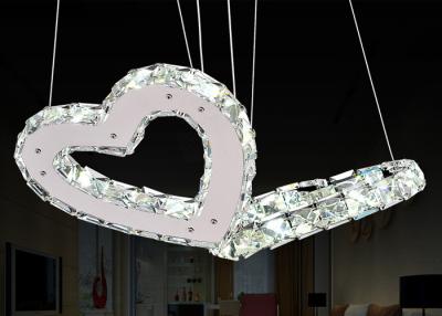 China Iluminación pendiente contemporánea cristalina en forma de corazón doble para decorativo en venta