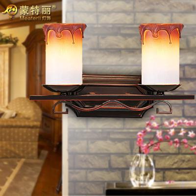 China Cuarto de baño de cristal soplado vela decorativa de la sombra sobre luces del espejo con la luz doble en venta