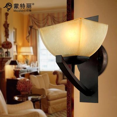 China Corridor Traditional Wrought Iron Indoor Wall Lights Single Head with Iron or Glass for sale