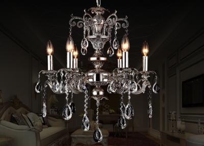 China Black European Retro Crystal Chandelier 6 Light , Antique Traditional Glass Chandeliers for sale