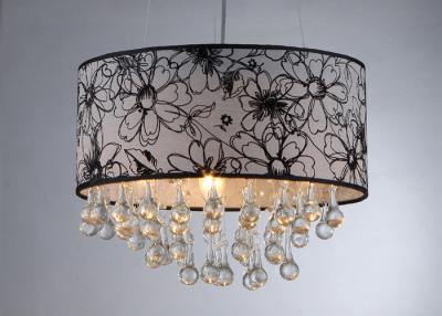 China Attractive Black Luxury Crystal Pendant Lamp With Flower Design for sale