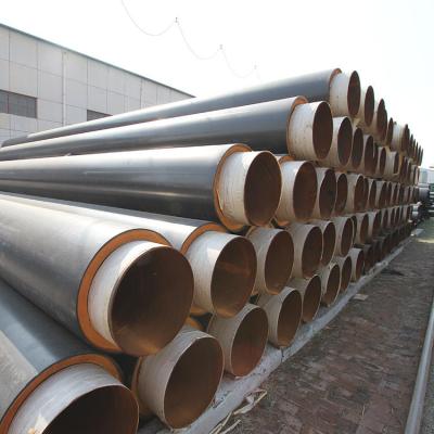 China Direct Pipe Liquid Underground Buried Heat Insulation Pre Insulated Steel Pipe For Hot Water Pipeline for sale